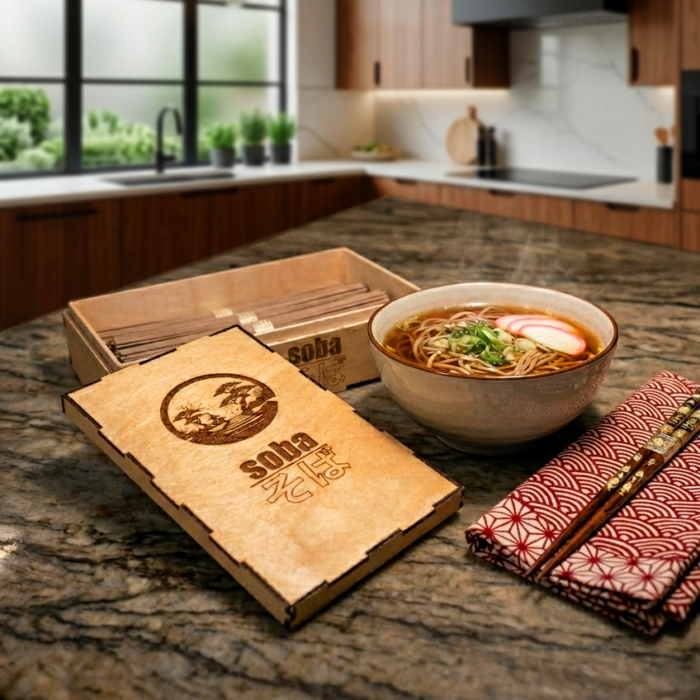 Laser engraved soba box