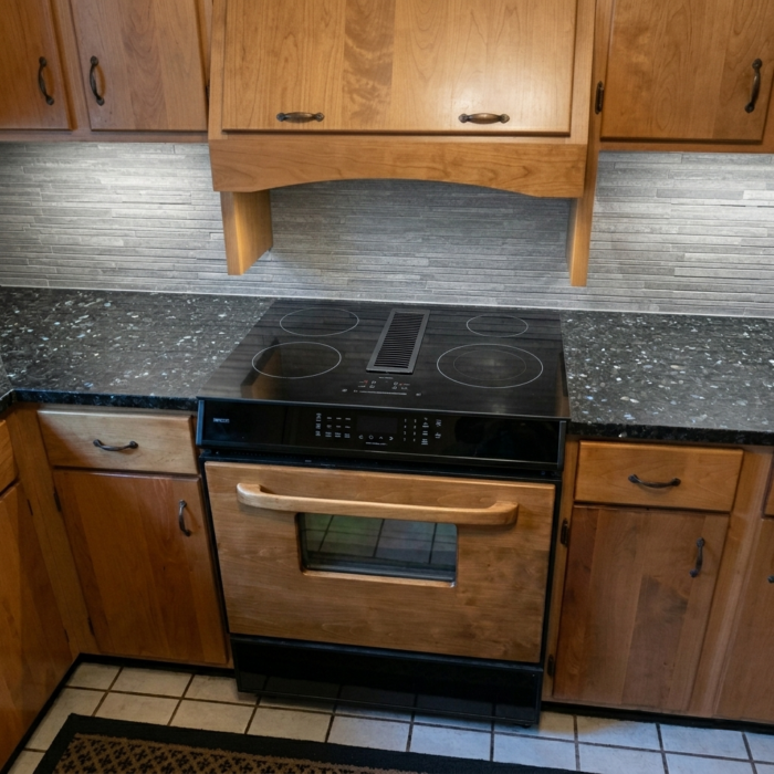 Wooden stove front